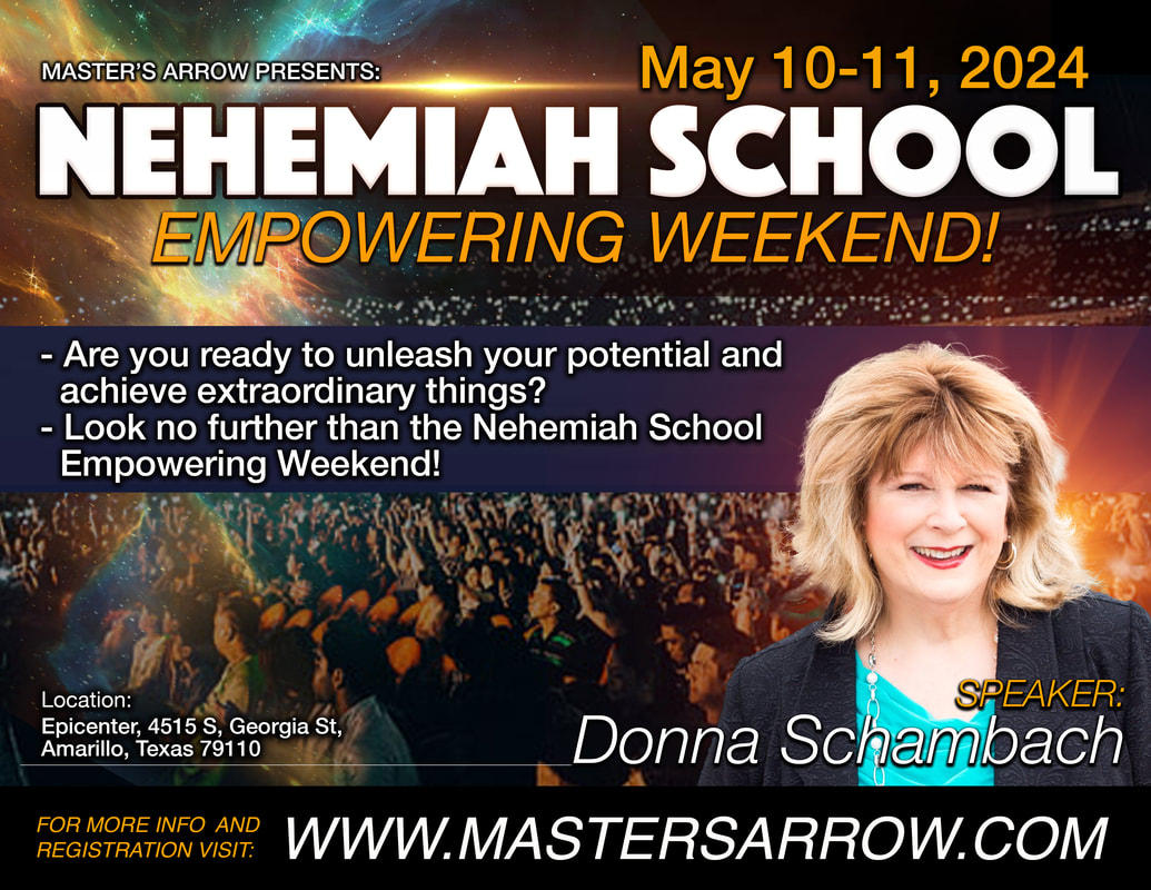 Nehemiah School Empowering Weekend! Inspired by the book of Nehemiah, this once a month gathering is designed to empower individuals just like you.  Join us for a weekend of learning, growth, and empowerment with incredible speakers like Patricia King, Tony Kemp, Suzanne Hinn, Katie Souza, Dennis Goldsworthy Davis, Kerry Kirkwood, and Donna Schambach.   These renowned speakers will share life-changing teachings and personal life applications that will ignite your passion, unleash your potential, and cause you to change the world around you.